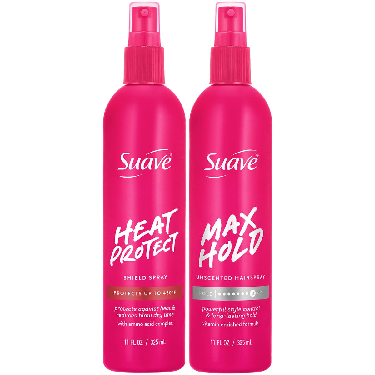 Suave Heat Protection Spray 11oz bottle shielding hair during heat styling
