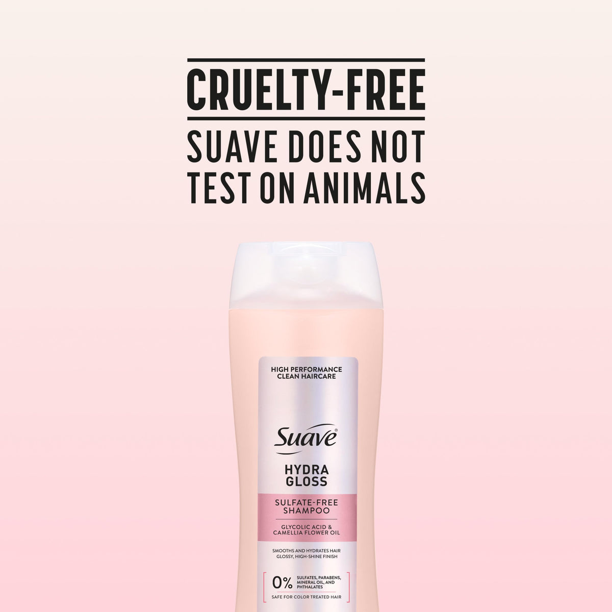 Bright shine on color-treated hair after using Suave Hydra Gloss.