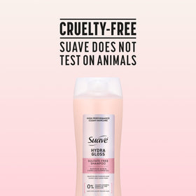 Bright shine on color-treated hair after using Suave Hydra Gloss.