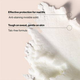 Suave invisible protection formula applied cleanly on skin and clothes.