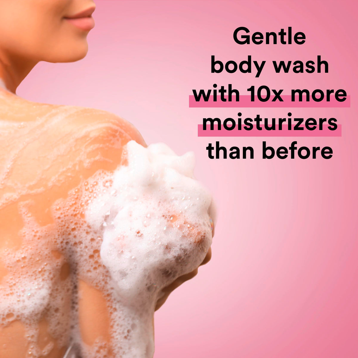 Suave jojoba oil hydration lather delivering gentle cleansing and skin softness.