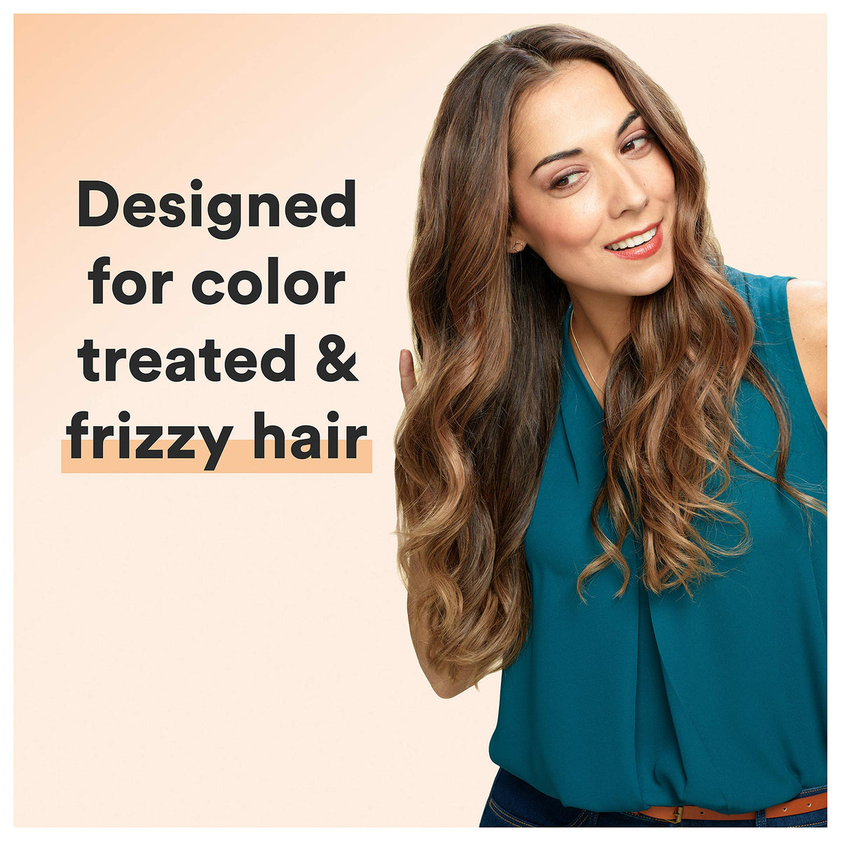 Suave Keratin Infusion Color Care Conditioner store display emphasizes color-loving care.