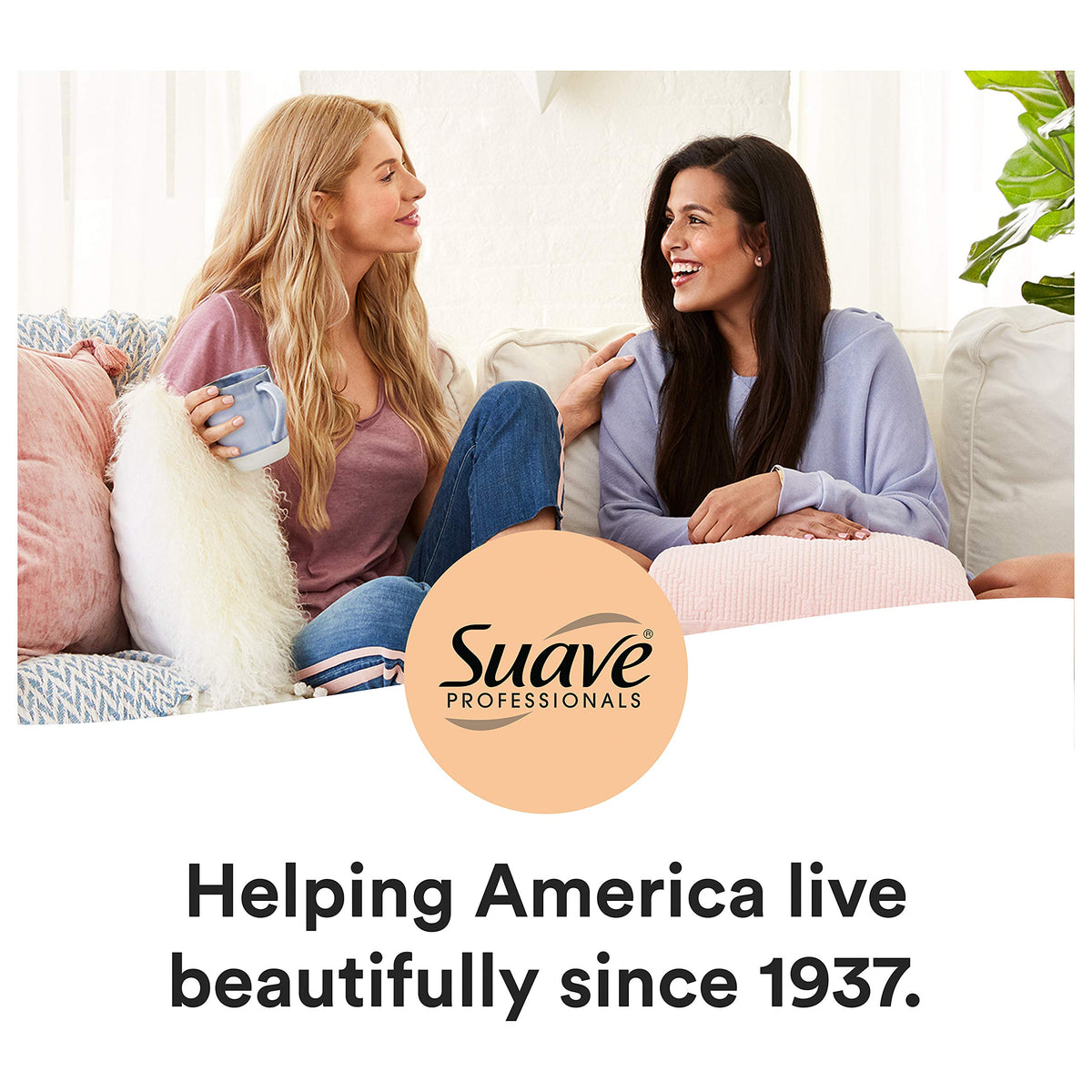 Suave Keratin Infusion Color Care Conditioner texture close-up shows creamy formula.