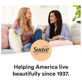 Suave Keratin Infusion Color Care Conditioner texture close-up shows creamy formula.