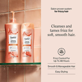 Suave Keratin Infusion Shampoo pump bottle is ideal for large-size family showers.