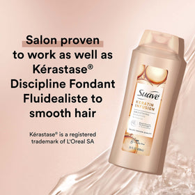 Suave Keratin Infusion Shampoo pump—easy, mess-free application.