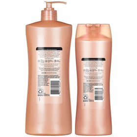 Finished hair looks smooth and manageable after using Suave Keratin Infusion Shampoo.
