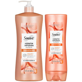 Suave Keratin Infusion smoothing conditioner standard bottle for daily hydration and frizz control.
