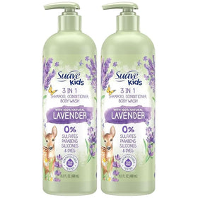 Suave Kids 3-in-1 lavender bottle for tear-free bath time and gentle cleansing