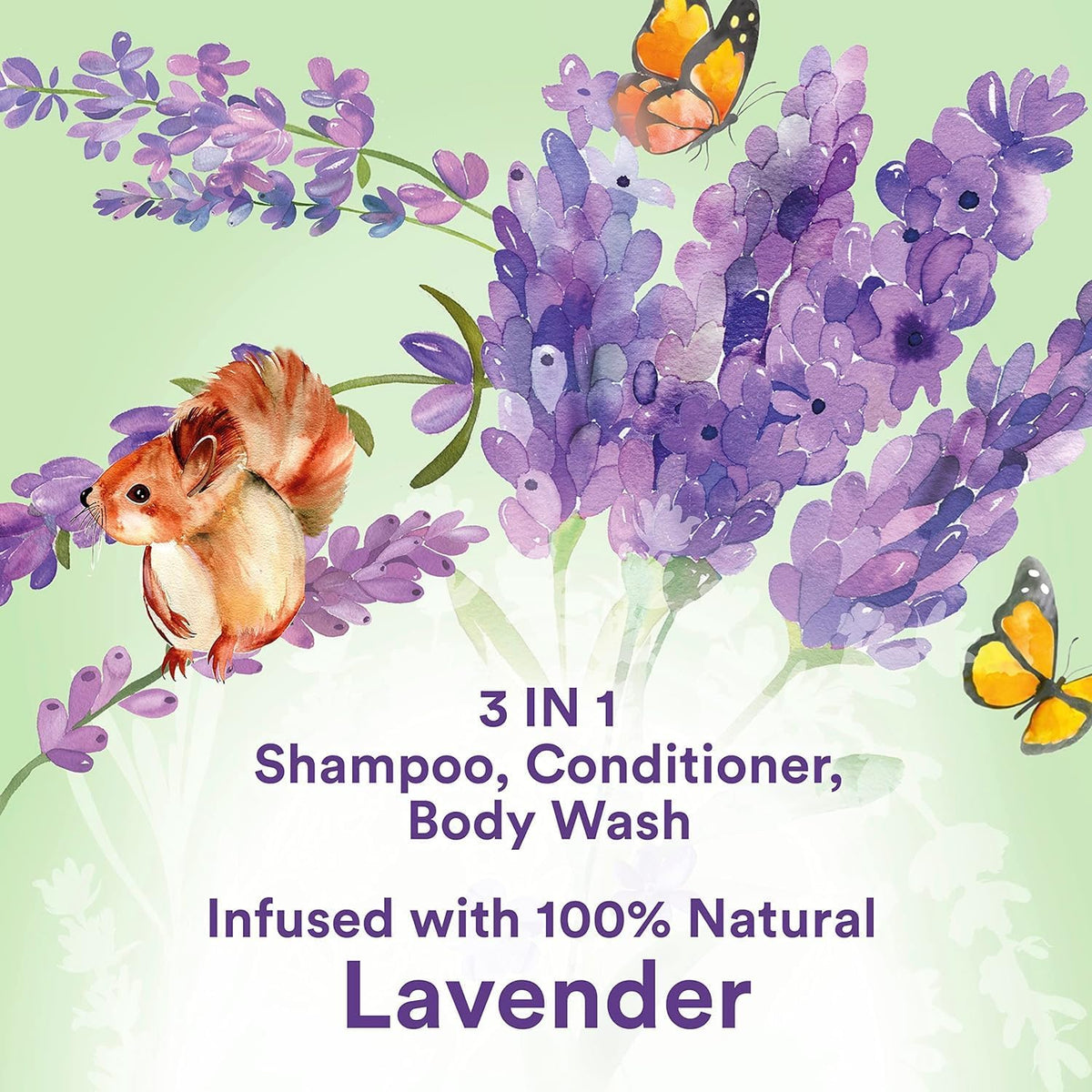Illustration of Suave Kids 3-in-1 lavender kid hair care for gentle cleansing