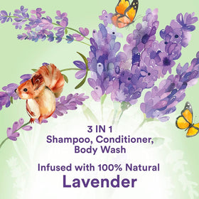 Illustration of Suave Kids 3-in-1 lavender kid hair care for gentle cleansing