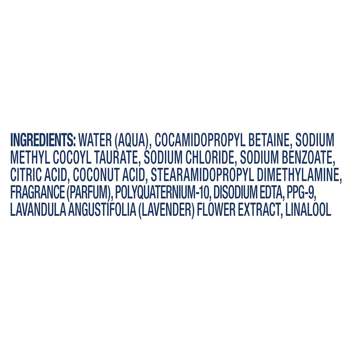 Close-up of Suave Kids 3-in-1 lavender label highlighting natural scent