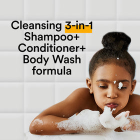 Suave Kids Coconut Splash 3-in-1 lather close-up showing simple bath-time routine.