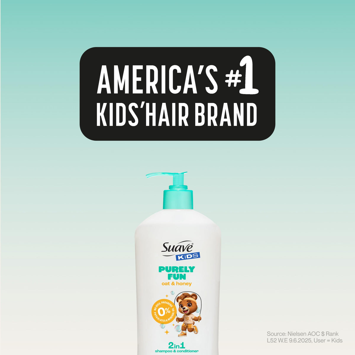 Suave Kids Purely Fun cruelty-free logo appeals to animal-loving families
