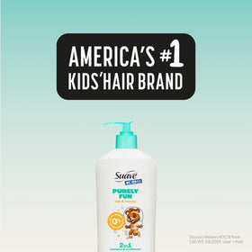 Suave Kids Purely Fun cruelty-free logo appeals to animal-loving families