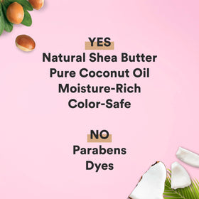 Closeup of Suave ingredients highlights coconut oil and shea butter benefits.