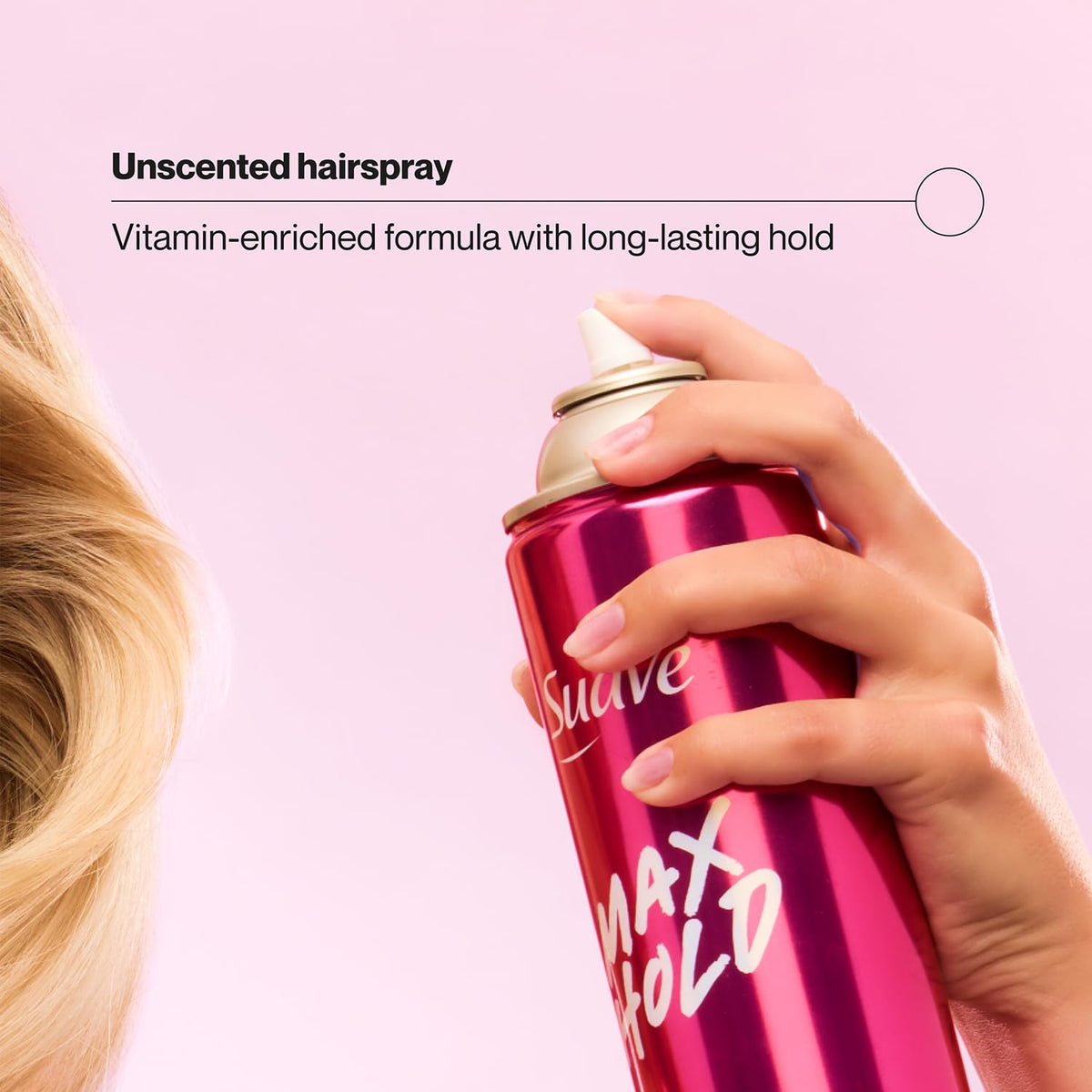 Spray nozzle showing quick-drying mist for precise styling