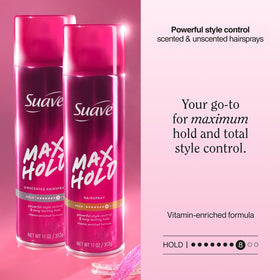Unscented Suave hairspray can ideal for sensitive environments and day-long hold