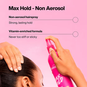 Suave Max Hold vitamin-protein enriched bottle nourishes hair while holding.