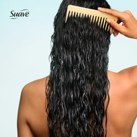 Suave Moisture Repair conditioner hyaluronic acid graphic showcasing deep hydration
