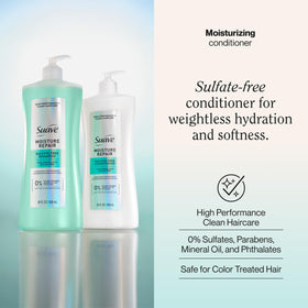 Suave Moisture Repair conditioner label closeup highlights sulfate-free formula