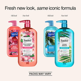 Suave Ocean Breeze bubble-lather close-up showing creamy foam for smooth skin.
