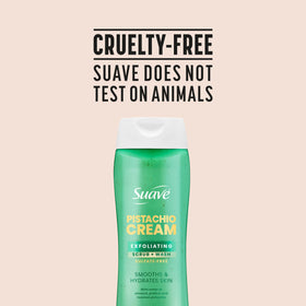 Sulfate-free cleansing by Suave Pistachio Exfoliating Scrub and Wash.