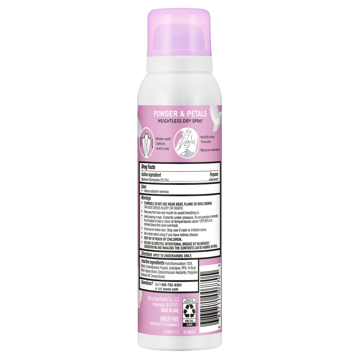 Suave Powder & Petals 12-pack packaging for family use.