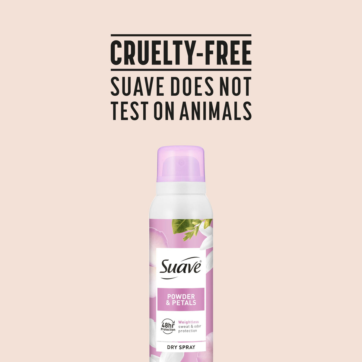 Suave Powder & Petals travel-ready pack for on-the-go use.