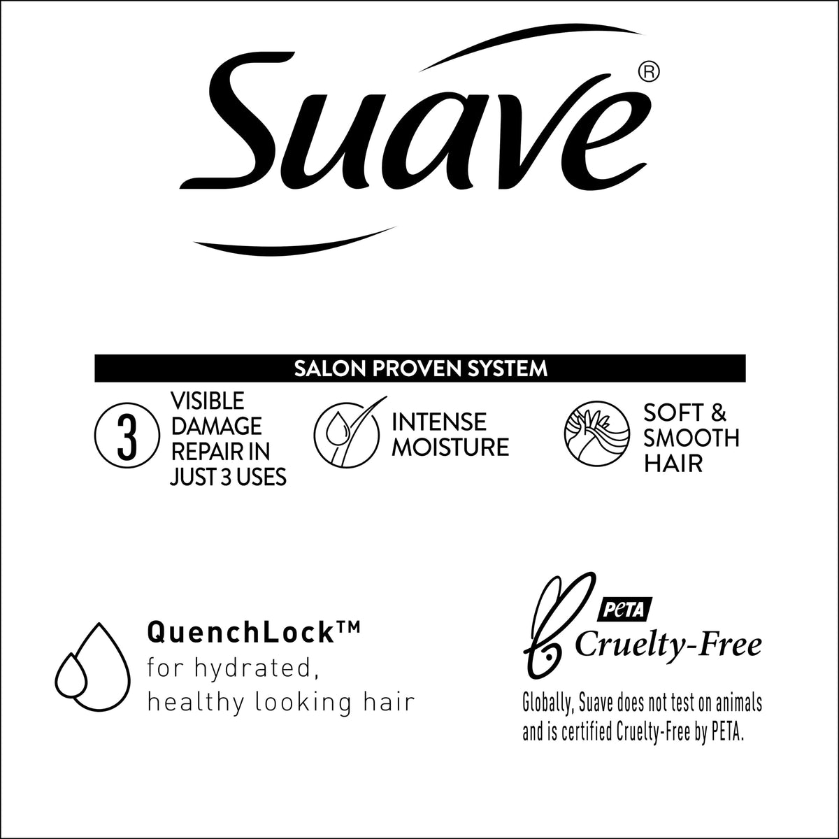Suave Professionals Coconut Oil Infusion quadruple-pack on display