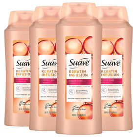Suave Professionals Keratin Infusion Color Care Shampoo bottle promotes color protection.