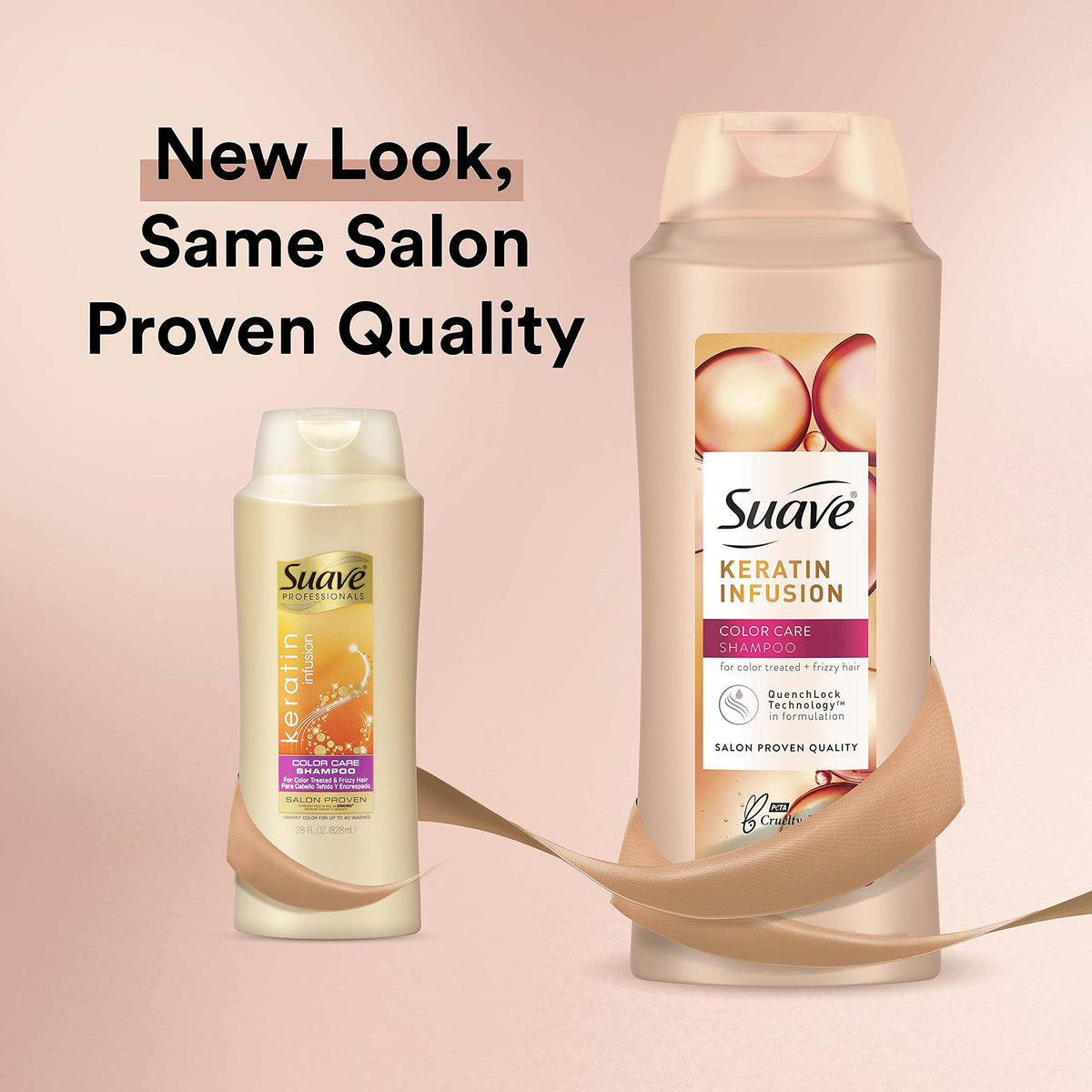 Pump dispenser of Suave Keratin Infusion Color Care Shampoo for daily cleansing.