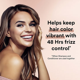 Shampoo with conditioner system shown for vibrant color up to 40 washes.