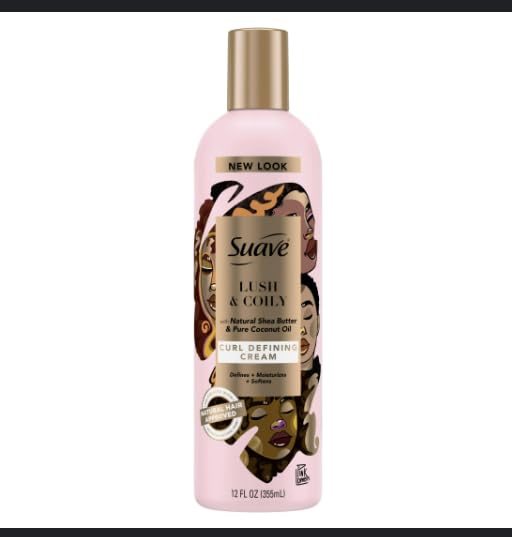 Suave Professionals natural hair cream in a 12 oz jar for defined curls and lasting moisture.