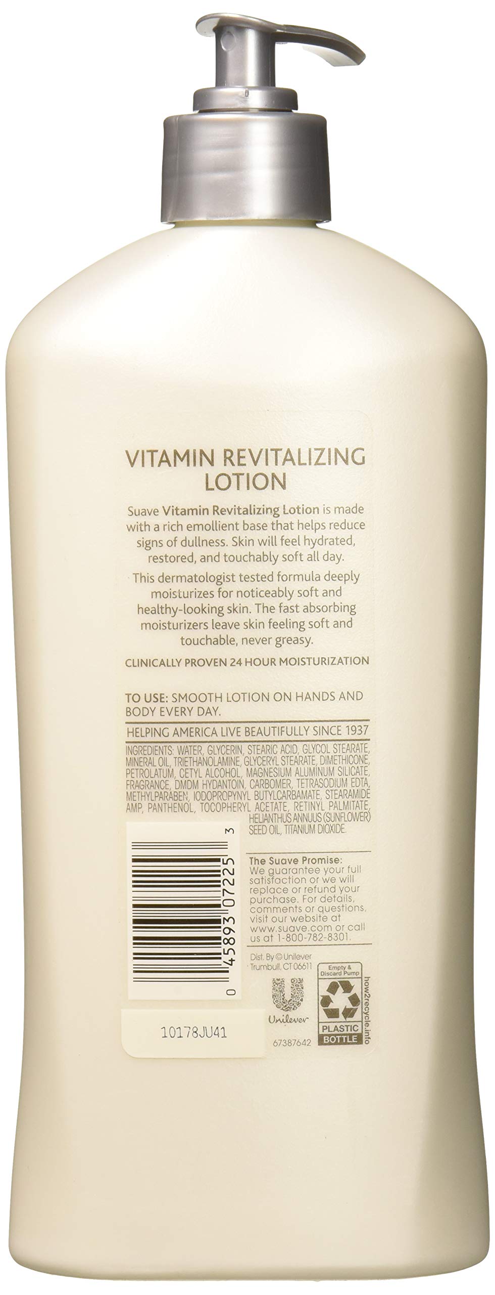 Person applying Suave Revitalizing Vitamin E Lotion for lasting moisture