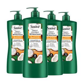 Suave Smooth & Shiny 2-in-1 bottle front for daily use and convenience