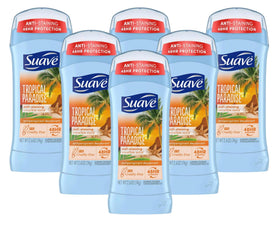 Suave Tropic Paradise Invis Solid deodorant pack for all-day freshness.