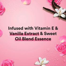 Suave vanilla rose fragrance lather for creamy bubbles and silky skin after shower.