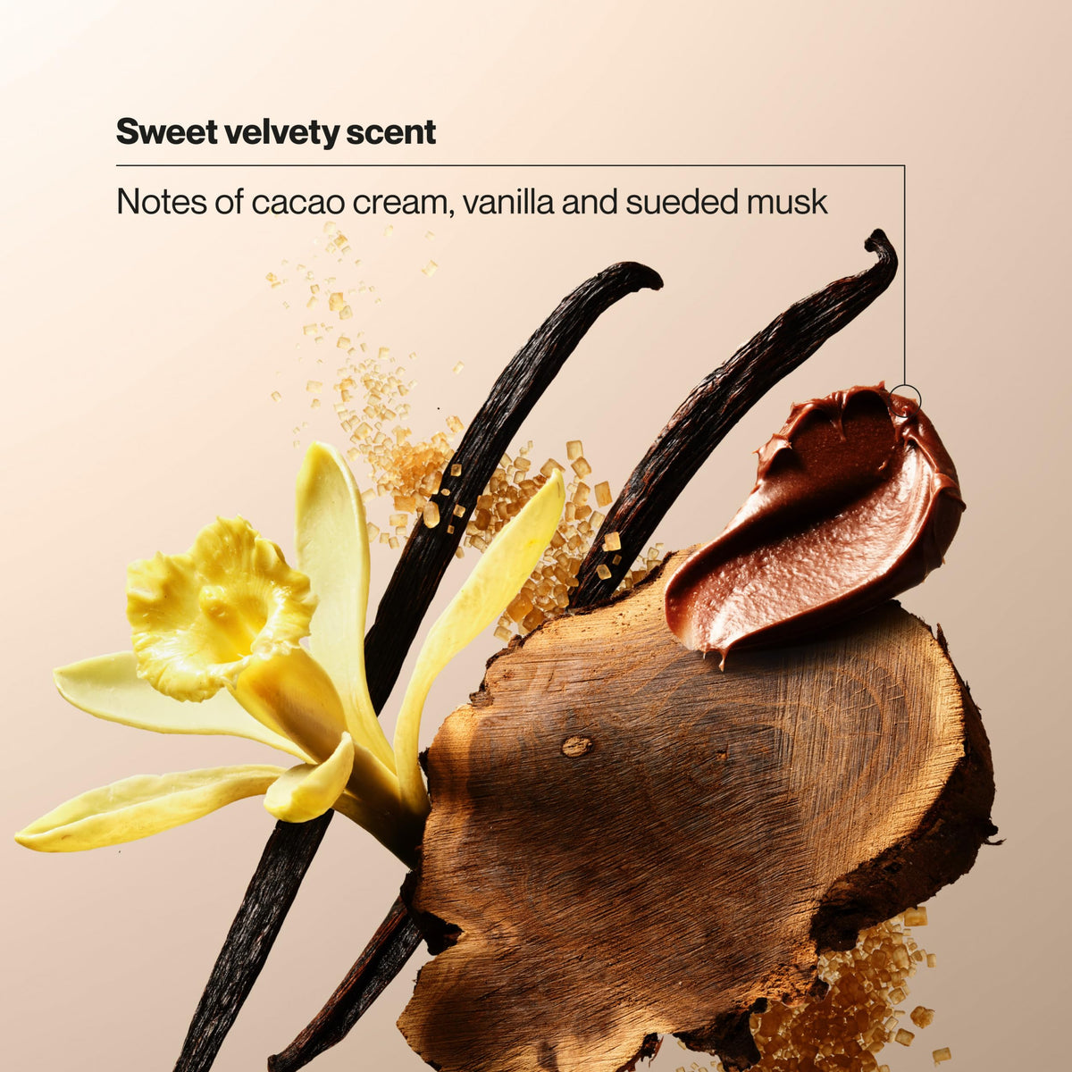 Close-up of creamy texture in Suave Vanilla Suede Exfoliating Scrub + Wash