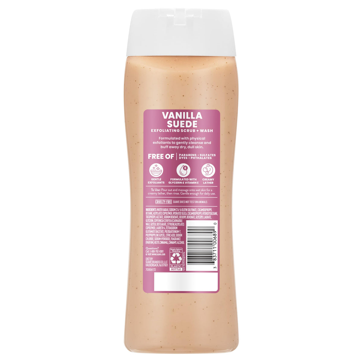 Vitamin E presence in Suave Vanilla Suede Exfoliating Scrub + Wash
