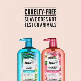 Suave Vitamin E close-up highlights nourishing oil in formula.