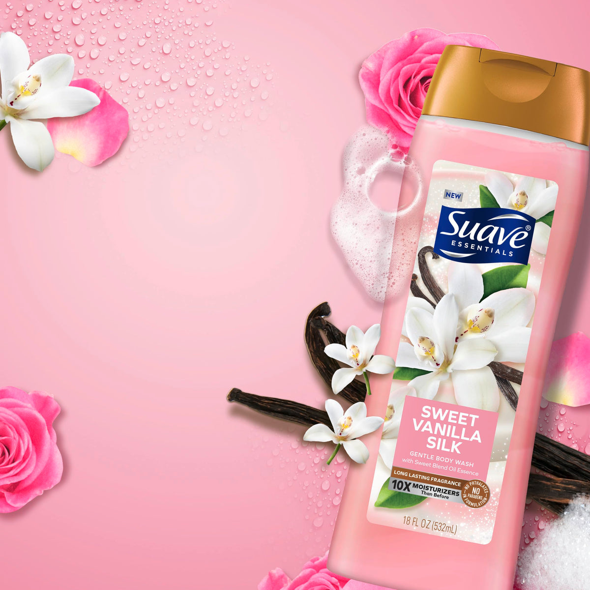 Suave vitamin E enriched formula provides extra moisture for daily cleansing.