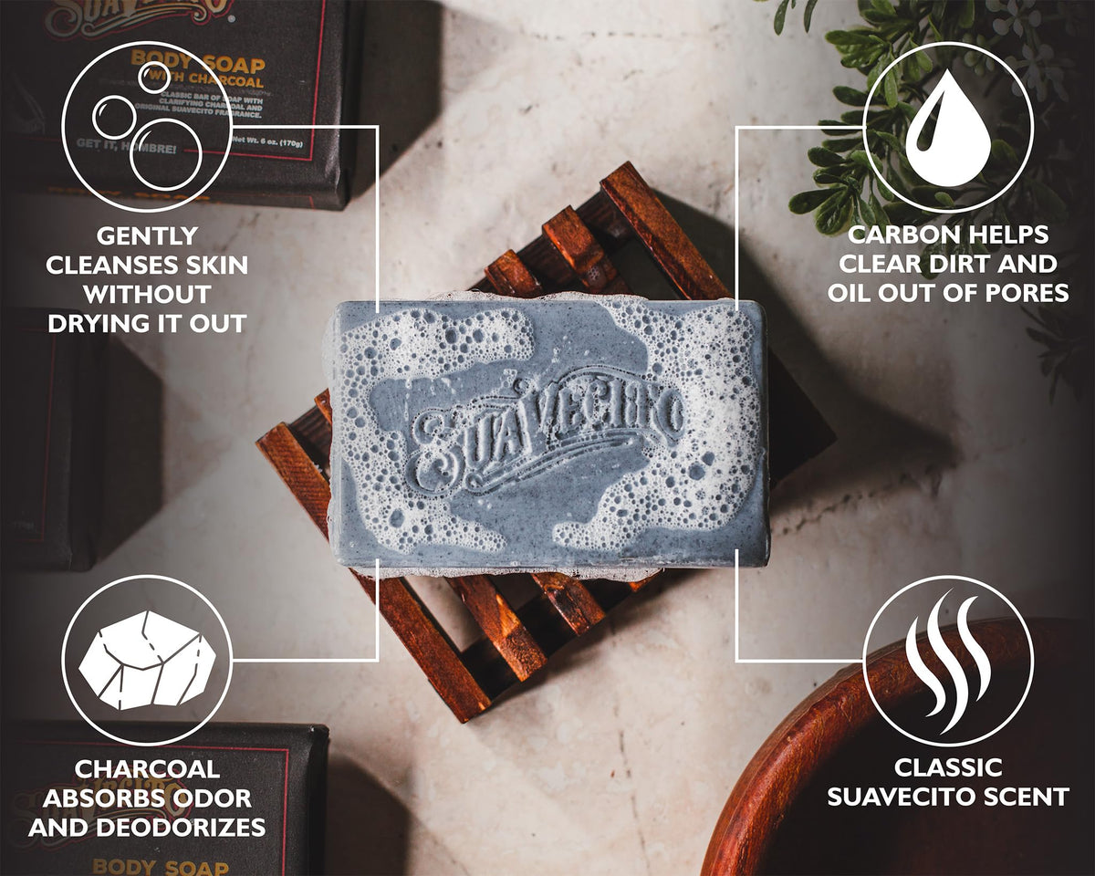Hands lathering with Suavecito soap to show rich, moisturizing foam.