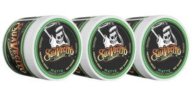 Suavecito Matte Pomade jar close-up showing creamy texture for easy, long-lasting styling