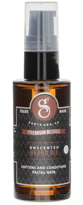 Suavecito Premium Blends Beard Oil bottle front view, softening beard hair