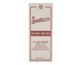 Suavecito Thickening Conditioner bottle showcasing conditioning that supports stronger, healthier-looking strands.