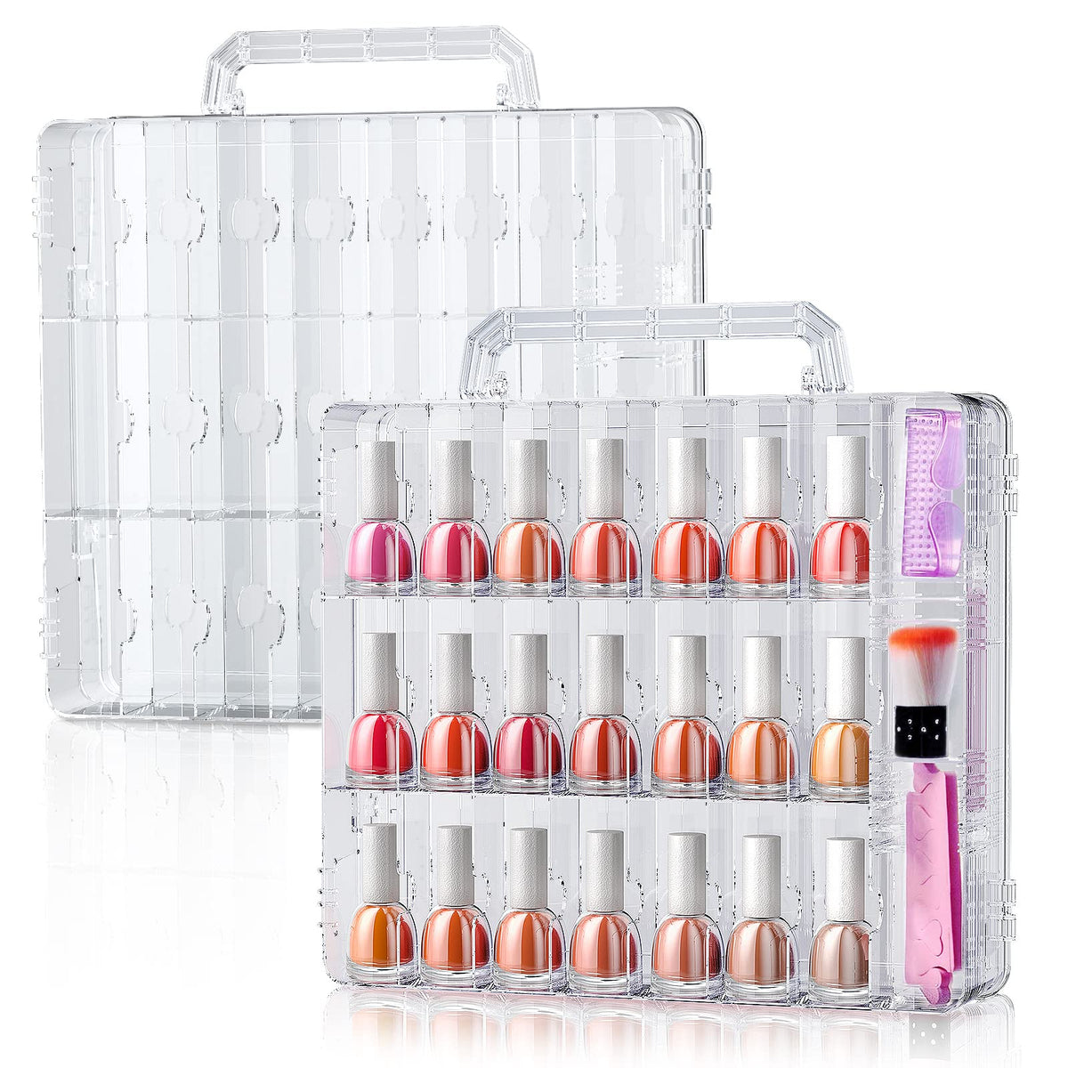 SUBAY double-side nail polish organizer showing easy color selection and organization