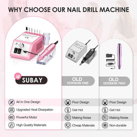 SUBAY nail drill ventilation holes promote cooler operation during long sessions.