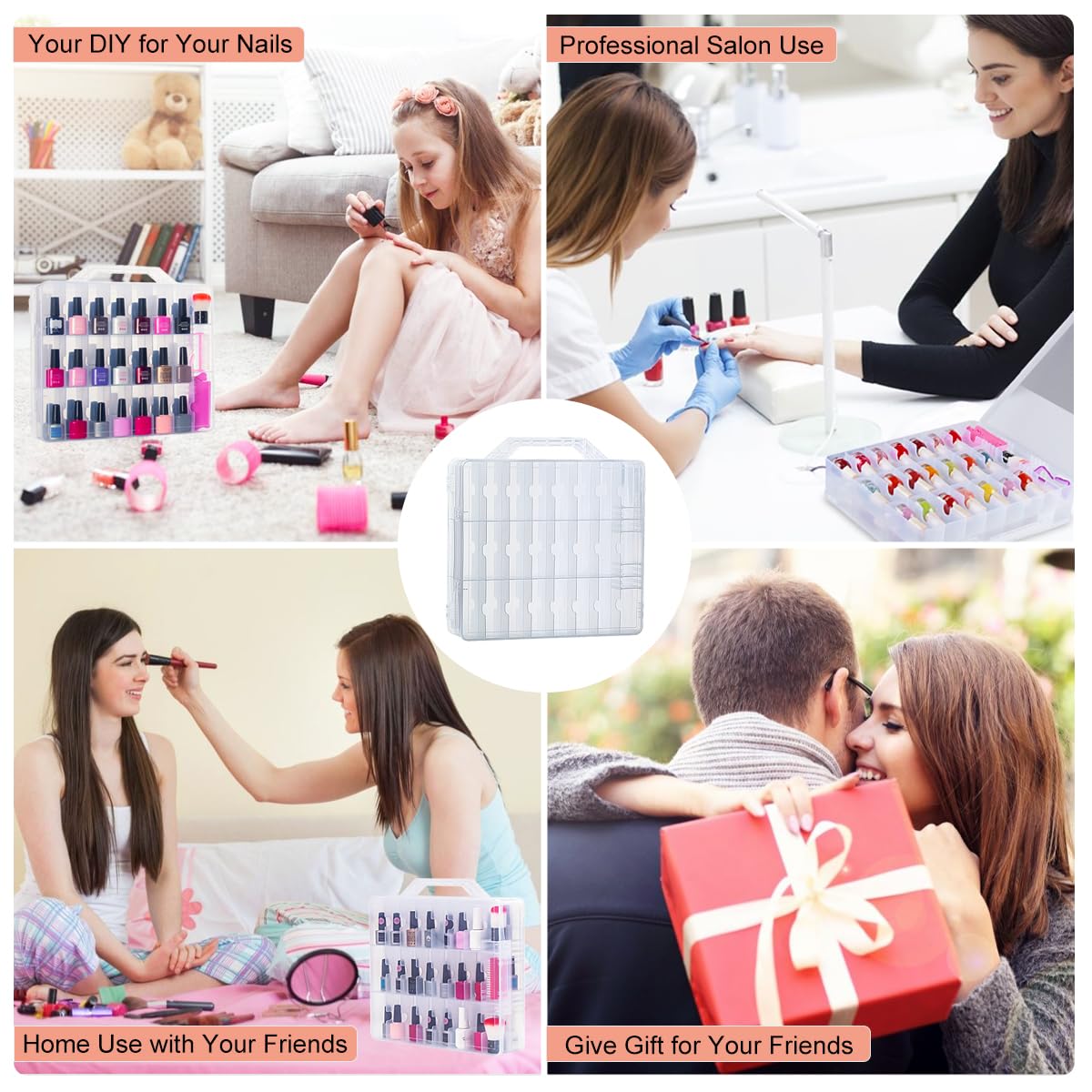 SUBAY travel-ready nail polish storage ready for home or salon use.