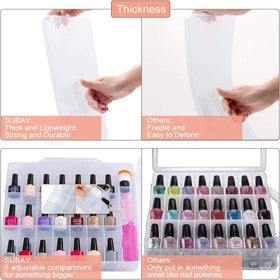 SUBAY two-piece nail polish storage case arranged for 48 bottles